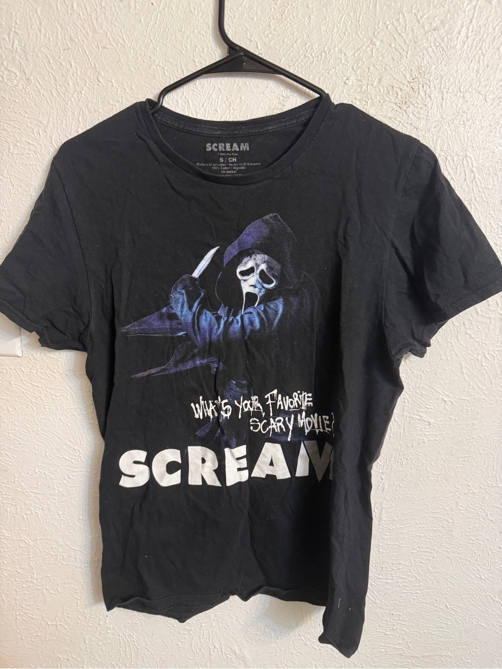 Scream Black Graphic Tee “What’s Your Favorite Scary Movie?”